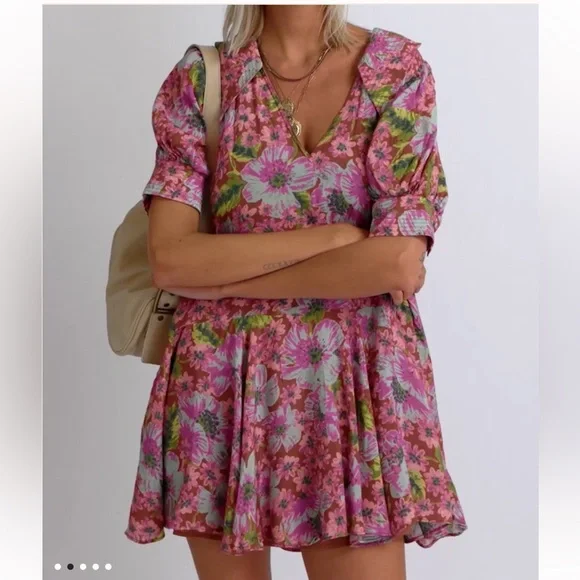 FREE PEOPLE ~ Moon Chaser Mini Dress ~ Size S - Picture 3 of 16